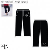 Ladies' black 3/4 length capri pants - KS101