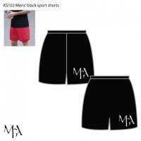 Mens' black sport shorts - KS102 