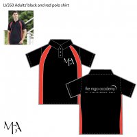 Adults' black and red polo shirt - LV350 