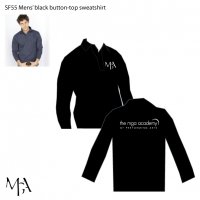  Mens' black button-top sweatshirt - SF55