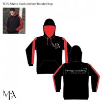  Adults' black and red hooded top - TL75